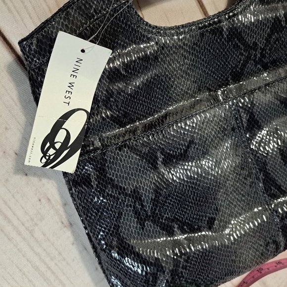 Nine West Snake Print Envelope Purse Hand Bag Fold Em Clutch - Picture 12 of 12